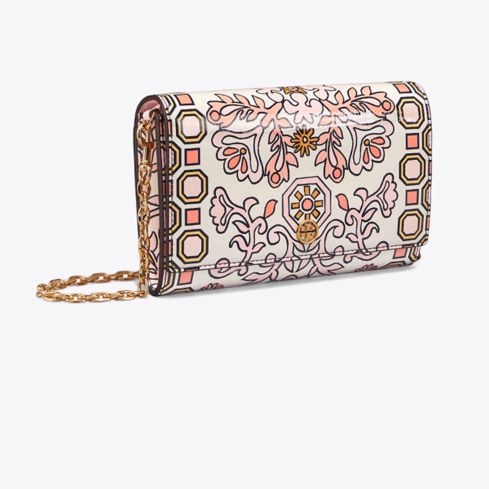 Authentic New Tory Burch Hicks Garden chain wallet - Picture 6 of 8